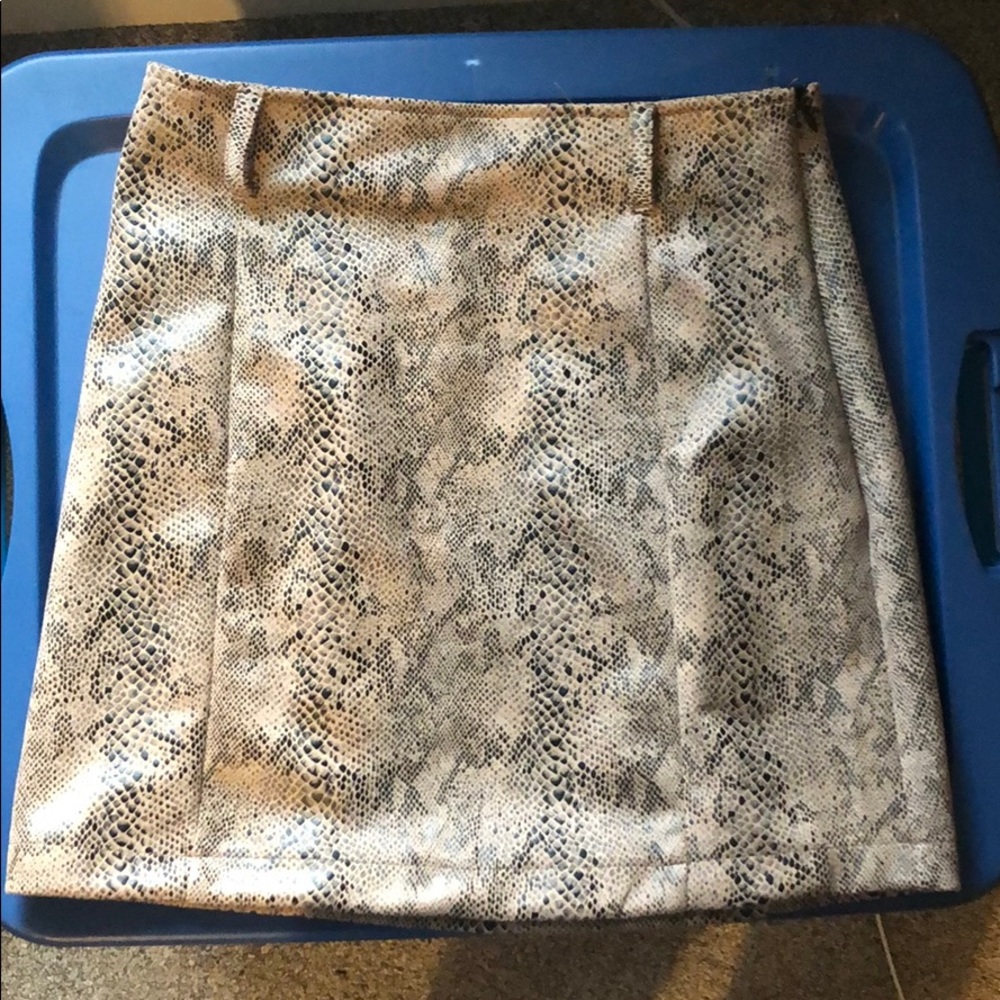 Snakeskin Leather Skirt
